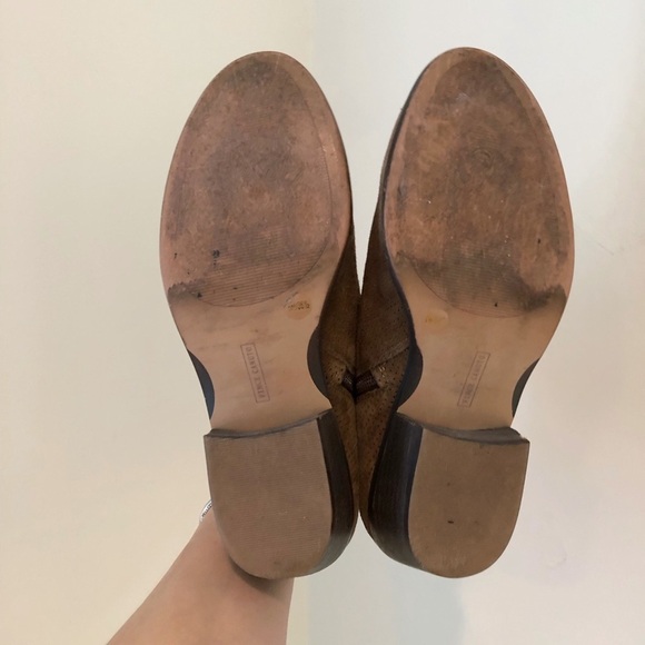 Vince Camuto Tan Taupe Parveen Suede Booties Leather Women’s Size 6 Buckle - Picture 5 of 5